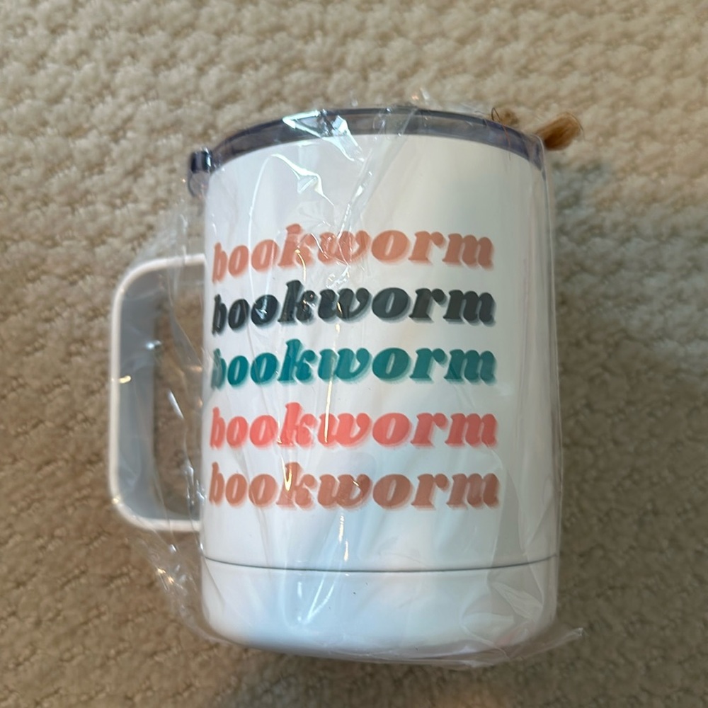 Bookworm insulated travel coffee mug